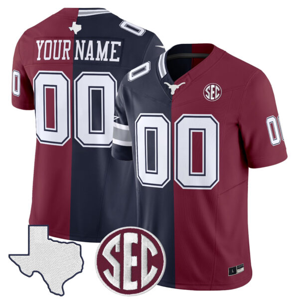 Dallas Cowboys x College Football' Split Vapor Limited Custom Jersey - All Stitched - Image 2