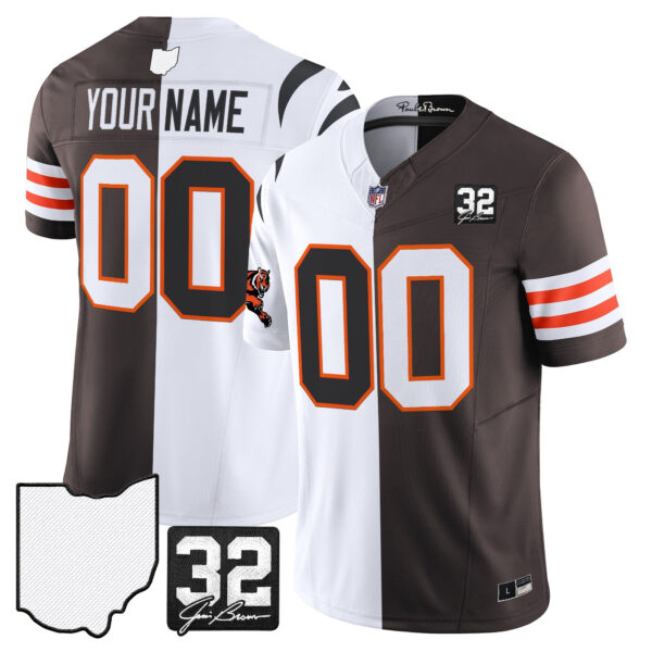 Browns & Bengals x College Football' Split Vapor Limited Custom Jersey - All Stitched - Image 5