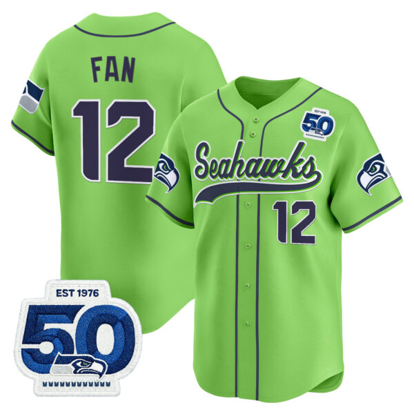 Men's Seattle Seahawks 50th Anniversary Vapor Baseball Jersey - All Stitched - Image 35