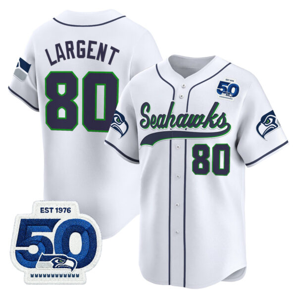 Men's Seattle Seahawks 50th Anniversary Vapor Baseball Jersey - All Stitched - Image 16