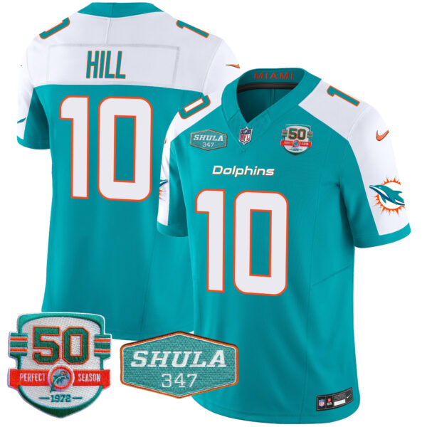 Men's Dolphins Shula 347 Patch Vapor Jersey - All Stitched - Image 12