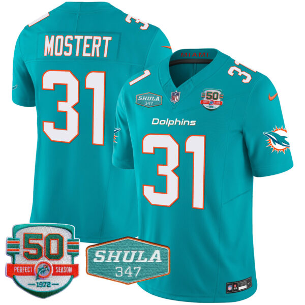 Men's Dolphins Shula 347 Patch Vapor Limited Jersey V2 - All Stitched - Image 20