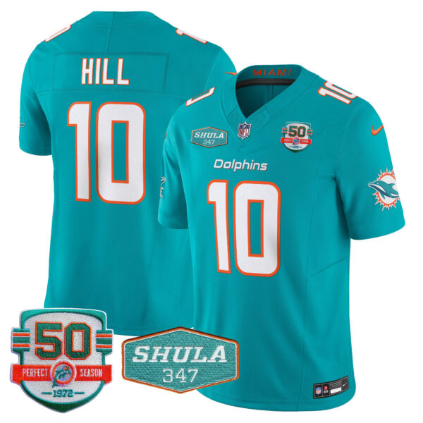 Men's Dolphins Shula 347 Patch Vapor Jersey - All Stitched - Image 20