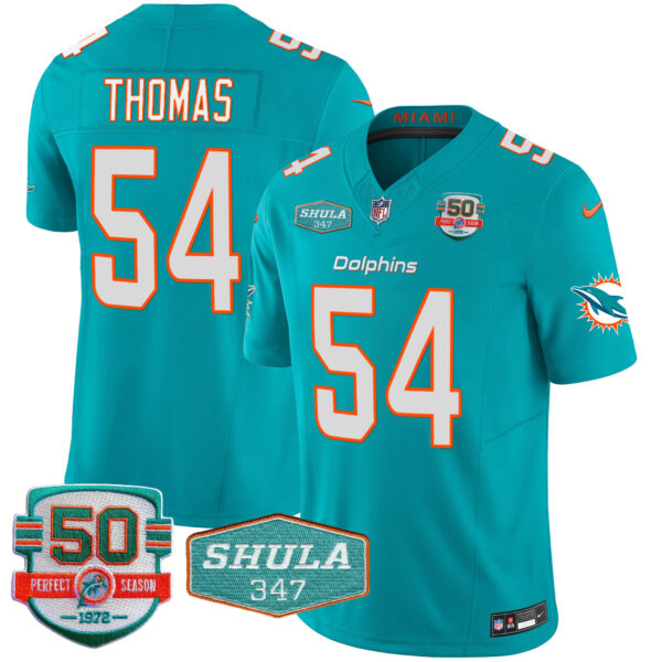 Men's Dolphins Shula 347 Patch Vapor Jersey - All Stitched - Image 22