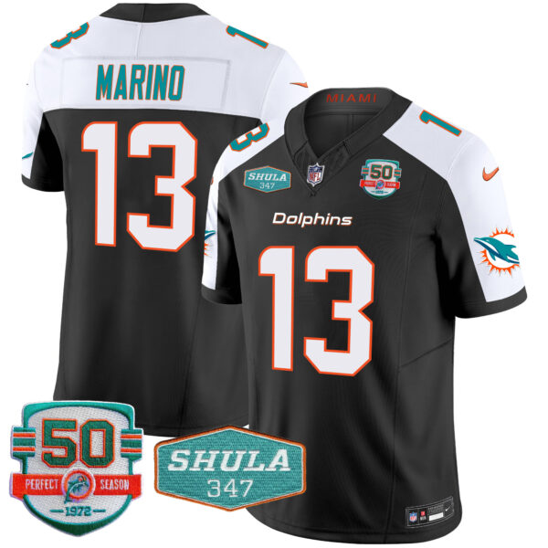 Men's Dolphins Shula 347 Patch Vapor Jersey - All Stitched - Image 5