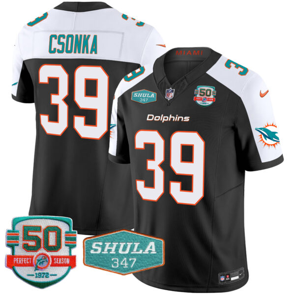 Men's Dolphins Shula 347 Patch Vapor Jersey - All Stitched - Image 7