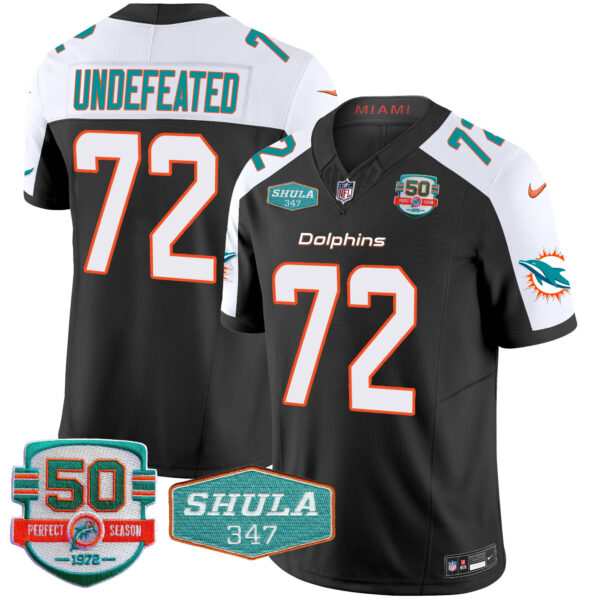 Men's Dolphins Shula 347 Patch Vapor Jersey - All Stitched - Image 8