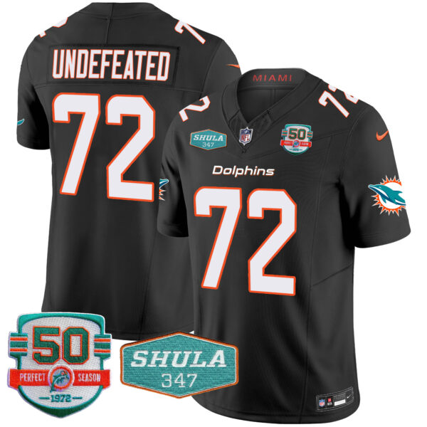 Men's Dolphins Shula 347 Patch Vapor Jersey - All Stitched - Image 40
