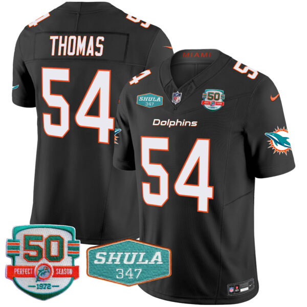 Men's Dolphins Shula 347 Patch Vapor Jersey - All Stitched - Image 38