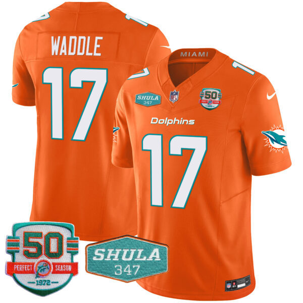 Men's Dolphins Shula 347 Patch Vapor Jersey - All Stitched - Image 43