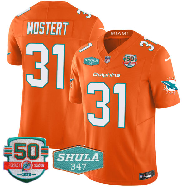 Men's Dolphins Shula 347 Patch Vapor Limited Jersey V2 - All Stitched - Image 44