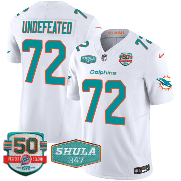 Men's Dolphins Shula 347 Patch Vapor Jersey - All Stitched - Image 32