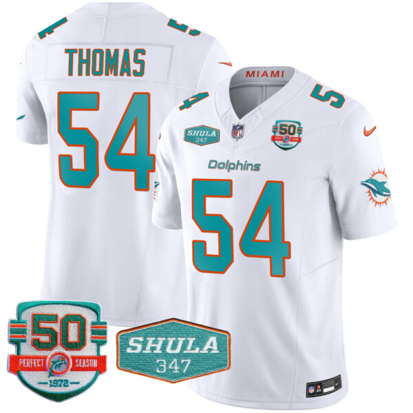 Men's Dolphins Shula 347 Patch Vapor Jersey - All Stitched - Image 30