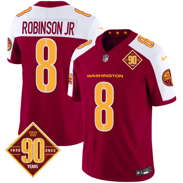 Men's Washington Commanders 90th Anniversary Patch Vapor Jersey V3 - All Stitched - Image 2