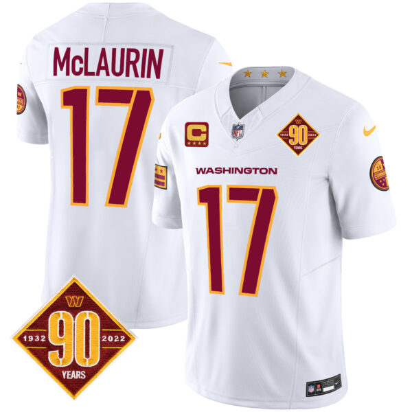 Men's Washington Commanders 90th Anniversary Patch Vapor Jersey V3 - All Stitched - Image 23