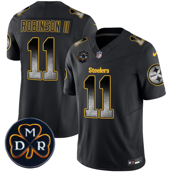 Men's Steelers DMR Patch Arch Smoke Vapor Limited Jersey - All Stitched - Image 5