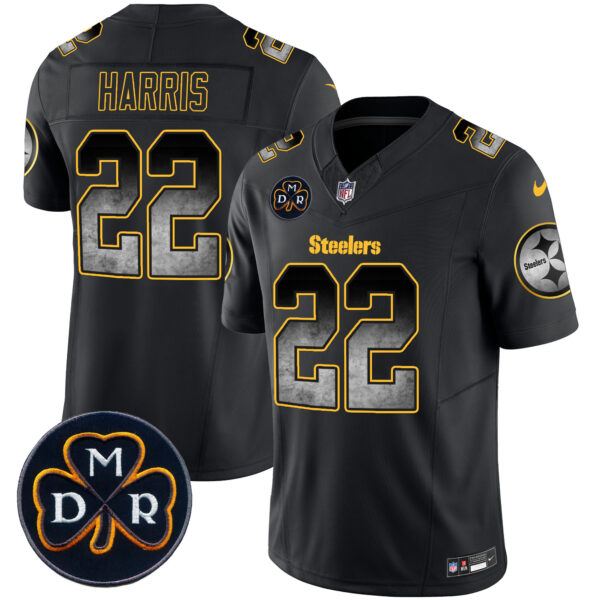Men's Steelers DMR Patch Arch Smoke Vapor Limited Jersey - All Stitched - Image 4