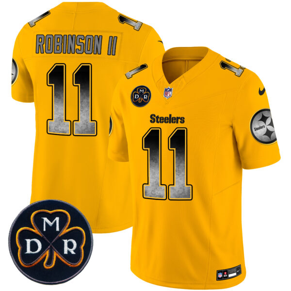 Men's Steelers DMR Patch Arch Smoke Vapor Limited Jersey - All Stitched - Image 33
