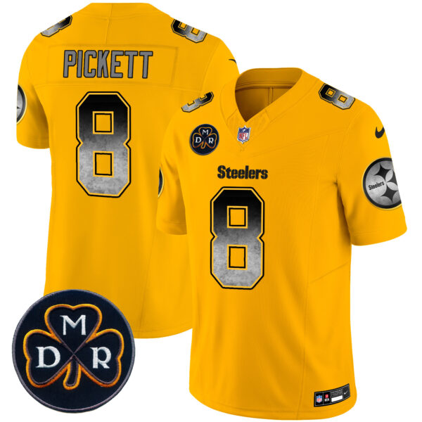 Men's Steelers DMR Patch Arch Smoke Vapor Limited Jersey - All Stitched - Image 30