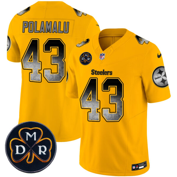 Men's Steelers DMR Patch Arch Smoke Vapor Limited Jersey - All Stitched - Image 34
