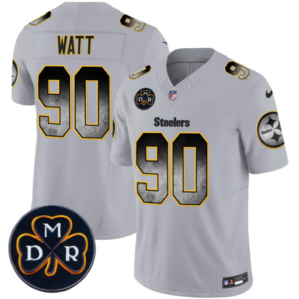Men's Steelers DMR Patch Arch Smoke Vapor Limited Jersey - All Stitched - Image 22