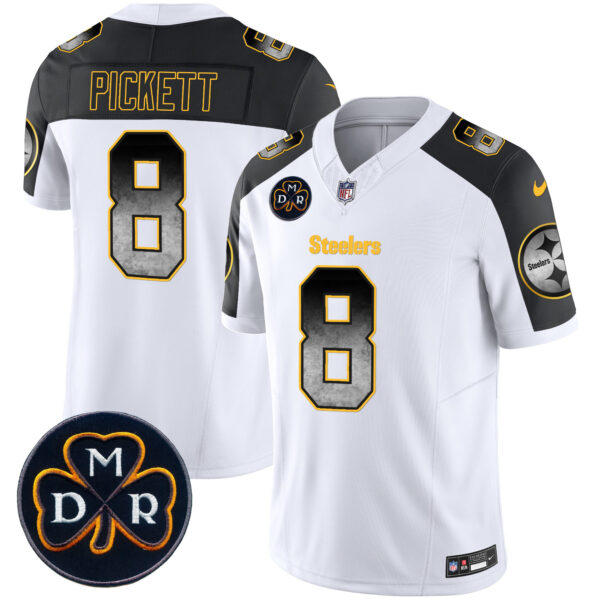 Men's Steelers DMR Patch Arch Smoke Vapor Limited Jersey - All Stitched - Image 37