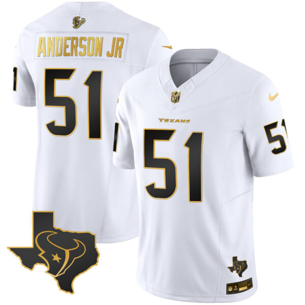 Men's Houston Texans Gold Vapor Limited Jersey - All Stitched - Image 17