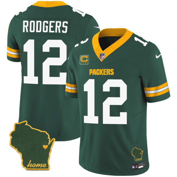 Men's Packers Home Patch Vapor Jersey V2 - All Stitched - Image 10