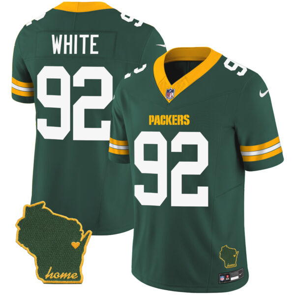 Men's Packers Home Patch Vapor Jersey V2 - All Stitched - Image 12
