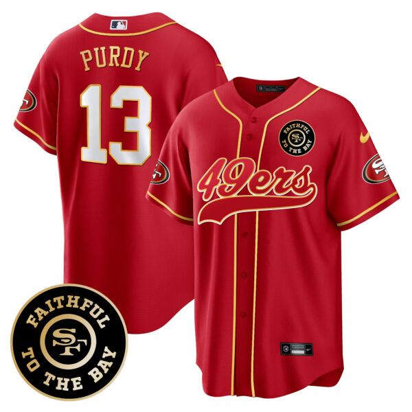 Men's 49ers Faithful To The Bay Patch Baseball Jersey - All Stitched - Image 25