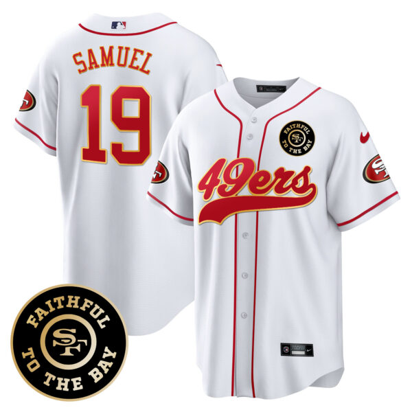 Men's 49ers Faithful To The Bay Patch Baseball Jersey - All Stitched - Image 35