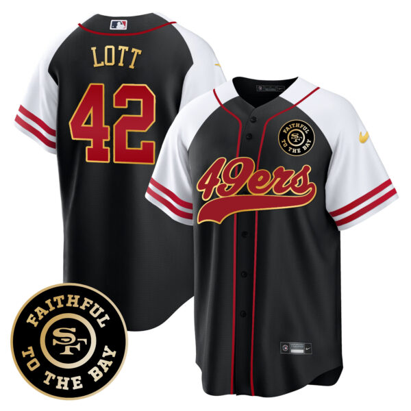 Men's 49ers Faithful To The Bay Patch Baseball Jersey V2 - All Stitched - Image 9