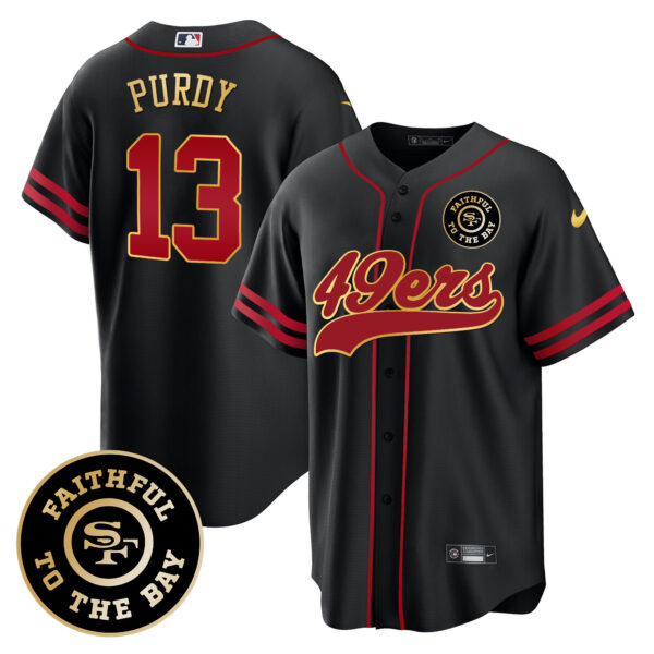 Men's 49ers Faithful To The Bay Patch Baseball Jersey V2 - All Stitched - Image 14