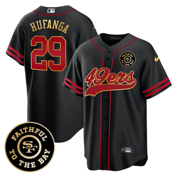 Men's 49ers Faithful To The Bay Patch Baseball Jersey V2 - All Stitched - Image 21