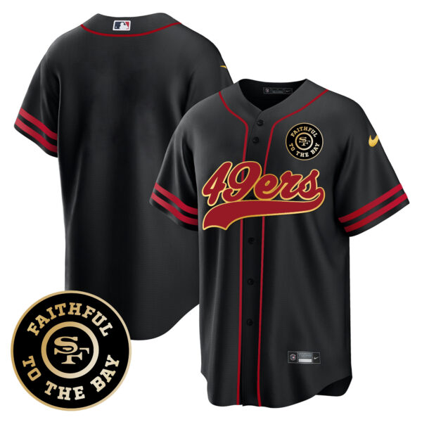 Men's 49ers Faithful To The Bay Patch Baseball Jersey V2 - All Stitched - Image 22