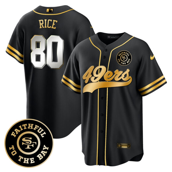Men's 49ers Faithful To The Bay Patch Baseball Jersey V2 - All Stitched - Image 50