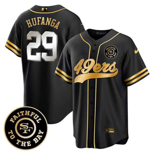 Men's 49ers Faithful To The Bay Patch Baseball Jersey V2 - All Stitched - Image 54