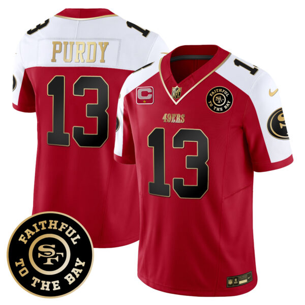 Men's 49ers Faithful To The Bay Patch Vapor Limited Jersey V6 - All Stitched - Image 43