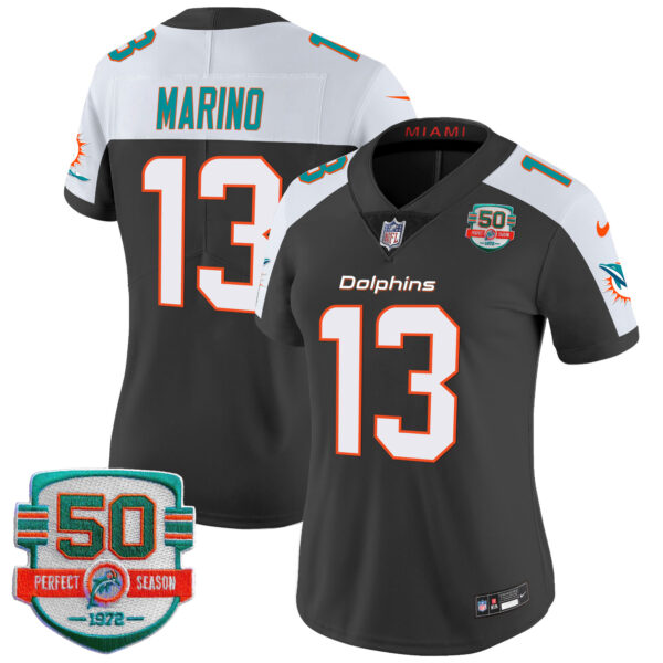 Women's Dolphins 50th 1972 Perfect Season Patch Vapor Jersey - All Stitched - Image 5