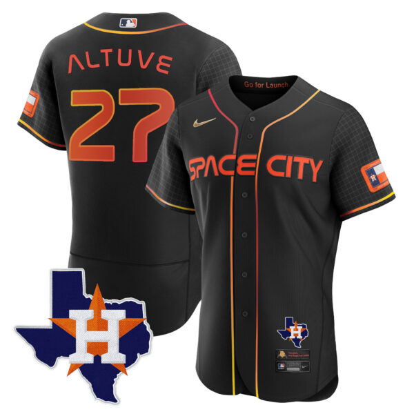 Men's Astros 2024 Space City Flex Base Jersey - Texas Patch - All Stitched - Image 17