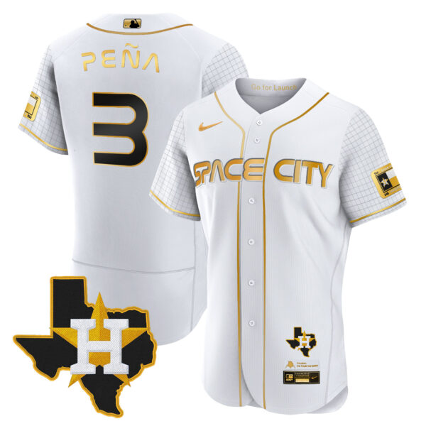 Men's Astros 2024 Space City Flex Base Jersey - Texas Patch - All Stitched - Image 8