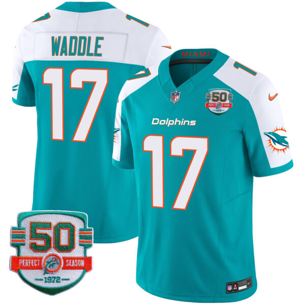 Youth's Dolphins 50th 1972 Perfect Season Patch Vapor Jersey - All Stitched - Image 9