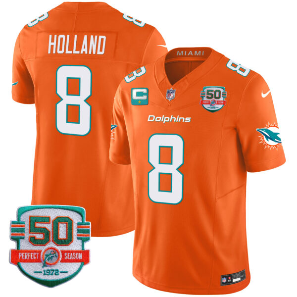 Youth's Dolphins 50th 1972 Perfect Season Patch Vapor Jersey - All Stitched - Image 39