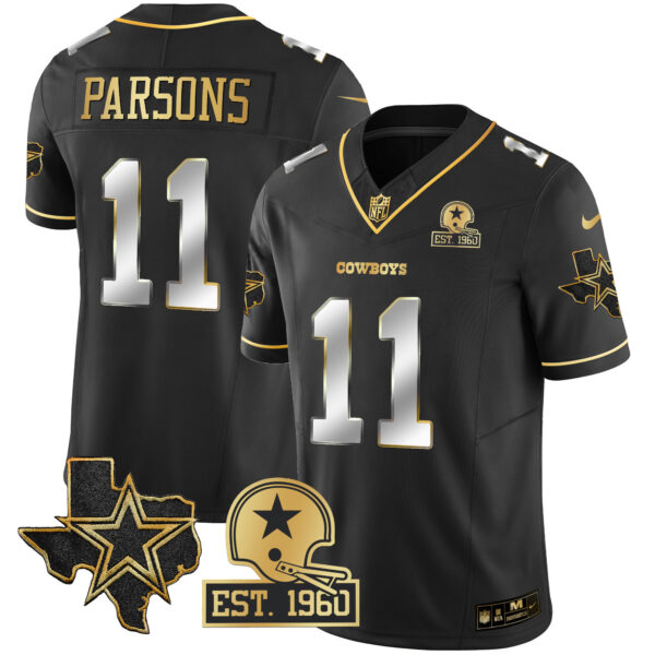 Men's Cowboys Texas Patch Gold Vapor Jersey - All Stitched - Image 22