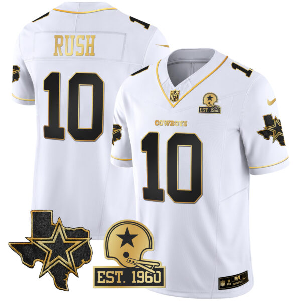 Men's Cowboys Texas Patch Gold Vapor Jersey - All Stitched - Image 19