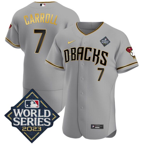 Men's Diamondbacks 2023 World Series Flex Base Gold Jersey V2 - All Stitched - Image 19