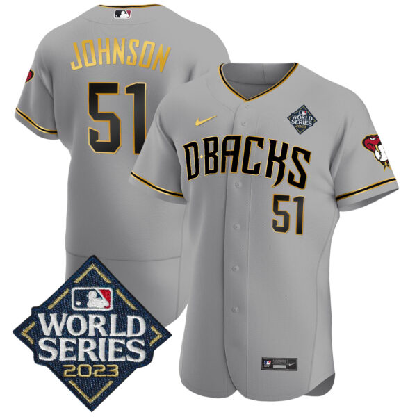 Men's Diamondbacks 2023 World Series Flex Base Gold Jersey V2 - All Stitched - Image 23