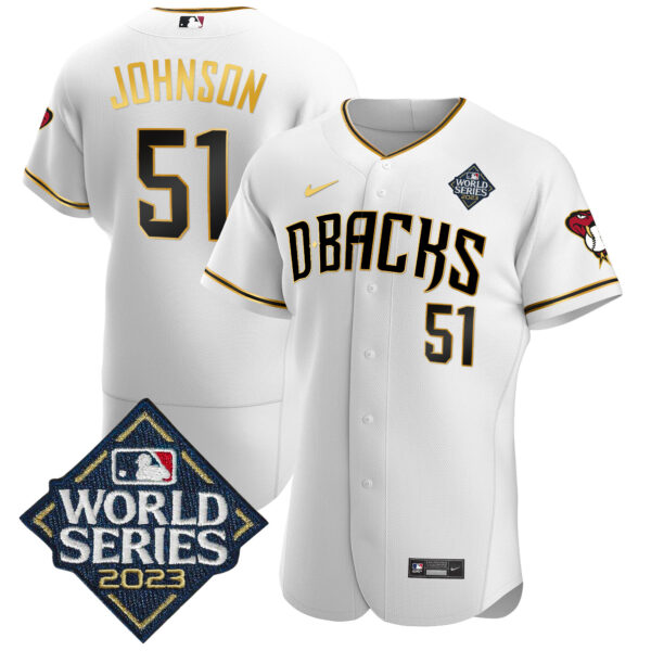Men's Diamondbacks 2023 World Series Flex Base Gold Jersey V2 - All Stitched - Image 11