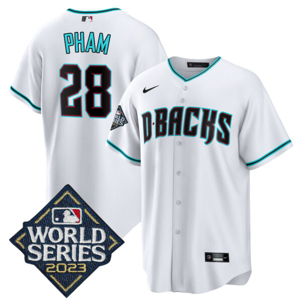 Men's Diamondbacks White 2023 World Series Jersey - All Stitched - Image 11