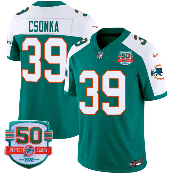 Men's Dolphins Throwback Vapor Jersey V2 - All Stitched - Image 8